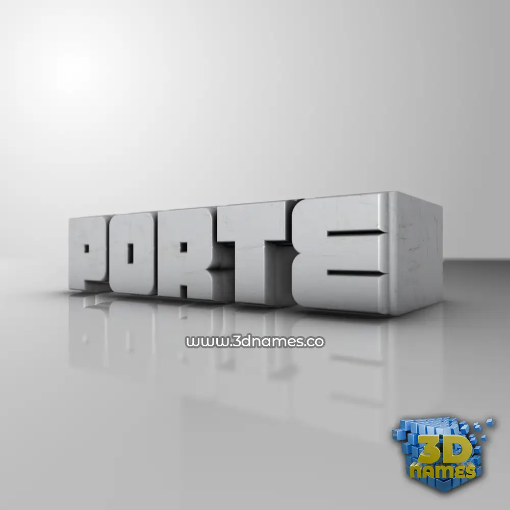 porte in White Metro style - 3D name wallpaper