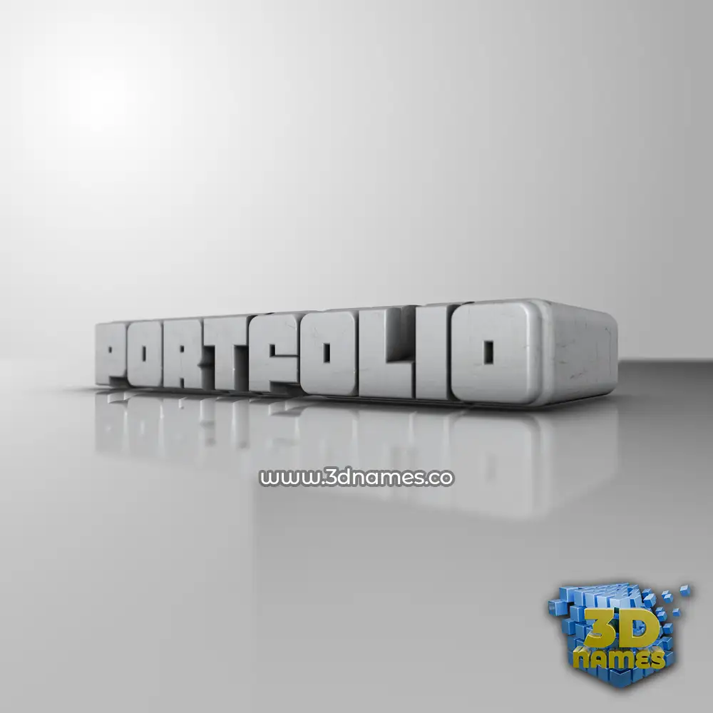 portfolio in White Metro style - 3D name wallpaper