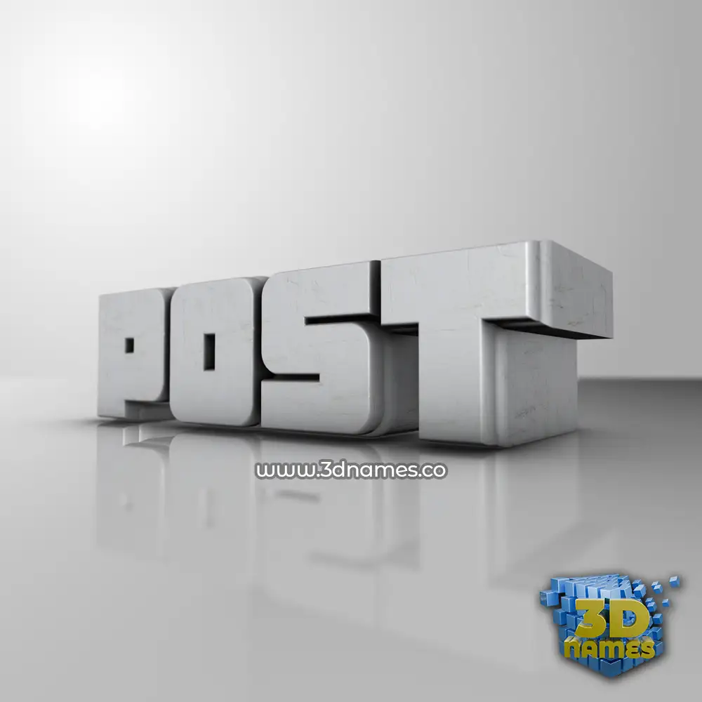 post in White Metro style - 3D name wallpaper