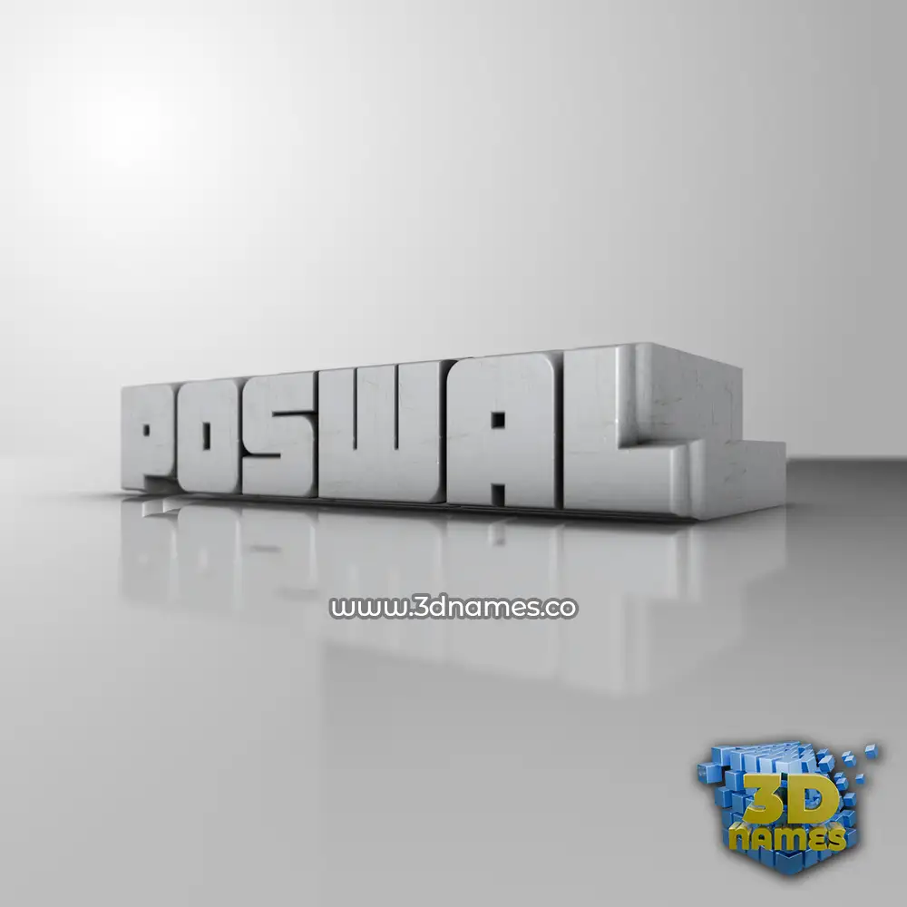 poswal in White Metro style - 3D name wallpaper