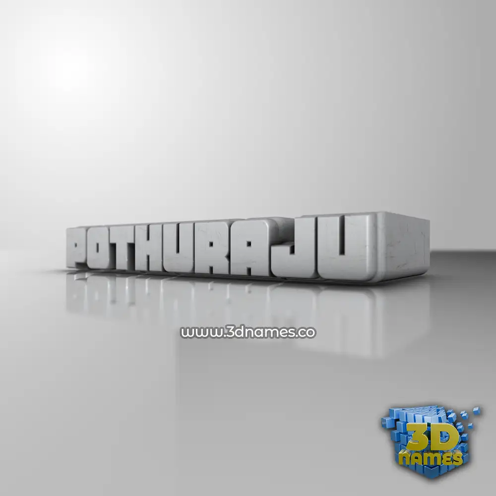 pothuraju in White Metro style - 3D name wallpaper