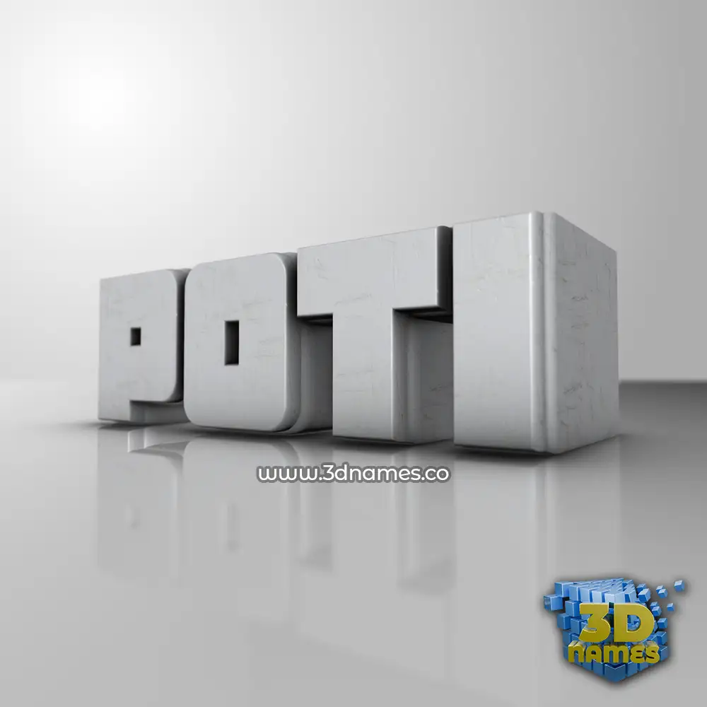 poti in White Metro style - 3D name wallpaper