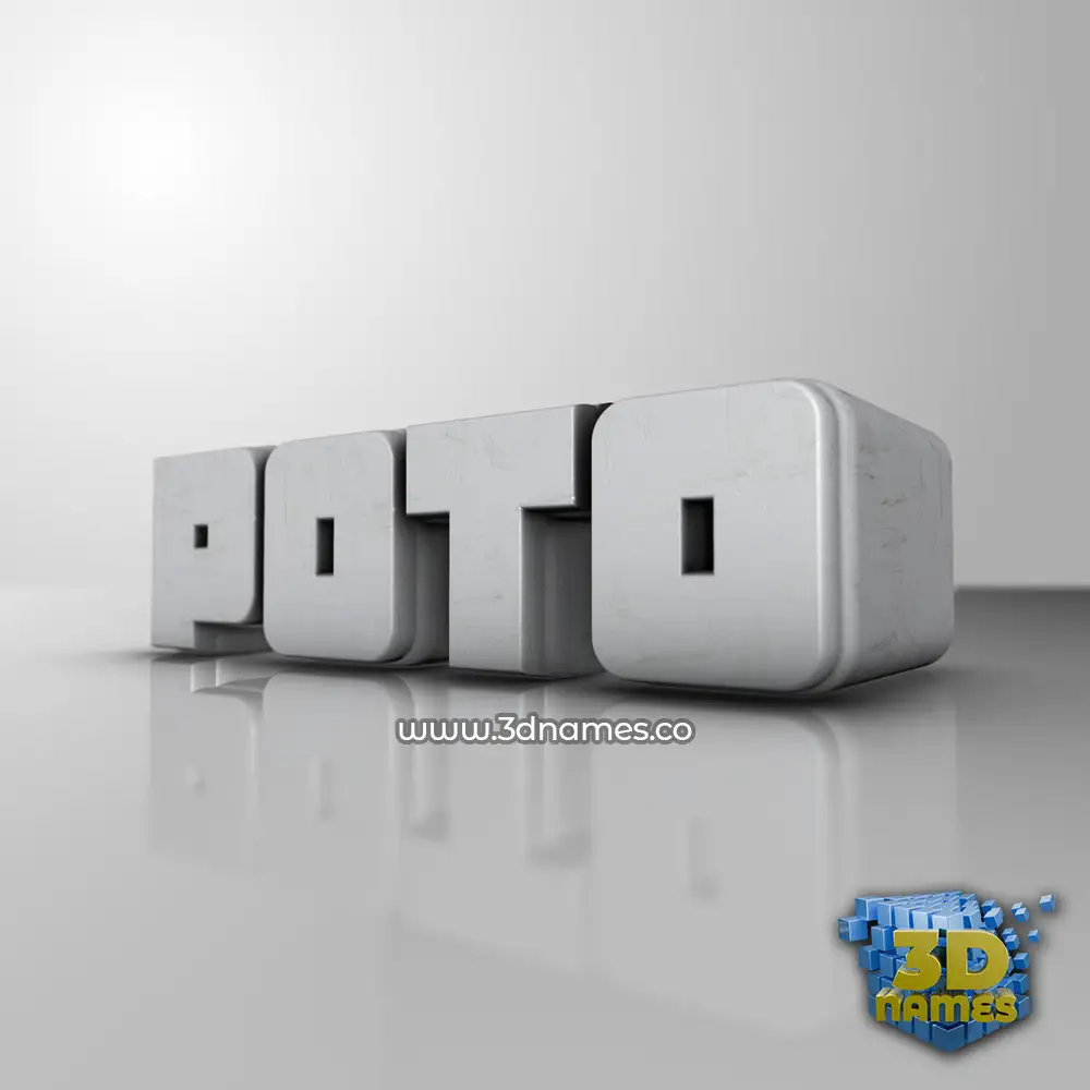 poto in White Metro style - 3D name wallpaper