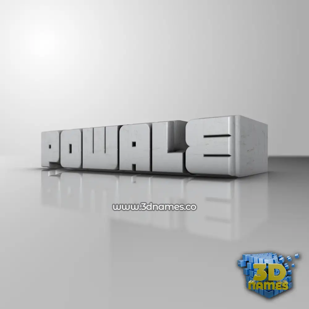 powale in White Metro style - 3D name wallpaper