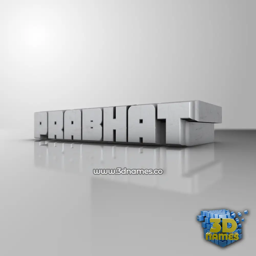 prabhat in White Metro style - 3D name wallpaper