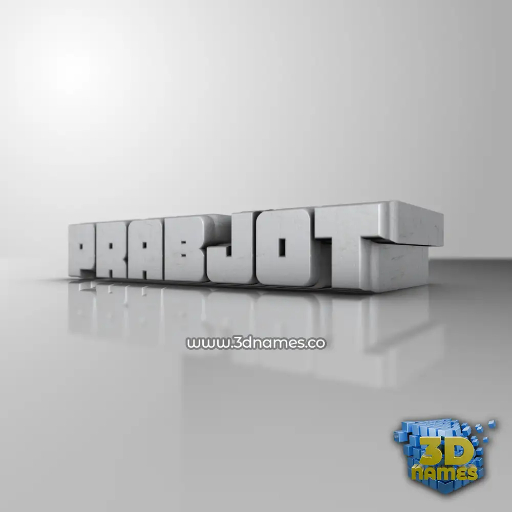 prabjot in White Metro style - 3D name wallpaper