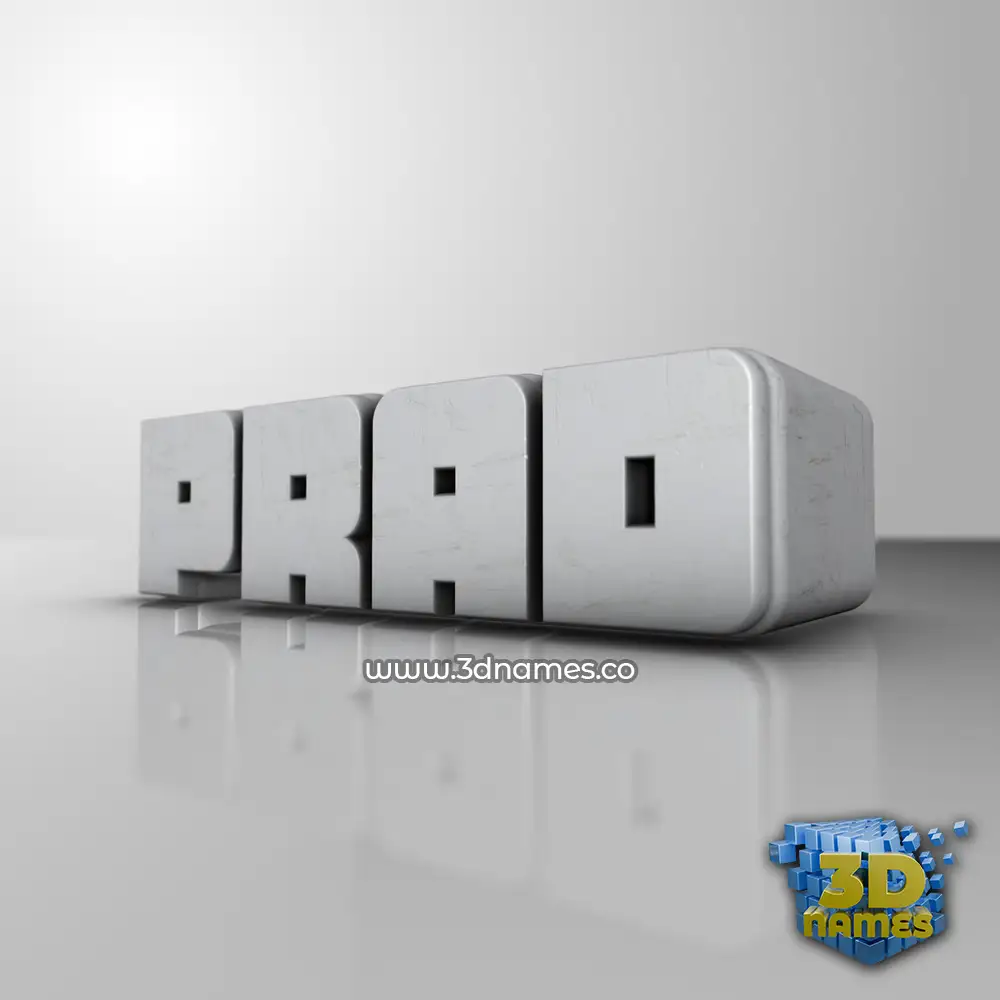 prad in White Metro style - 3D name wallpaper