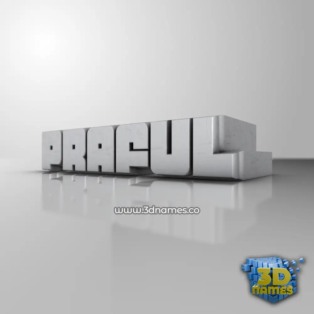 praful in White Metro style - 3D name wallpaper