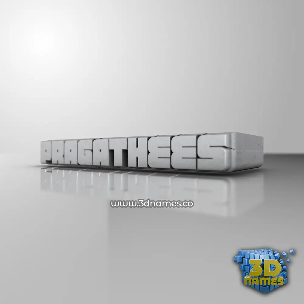 pragathees in White Metro style - 3D name wallpaper