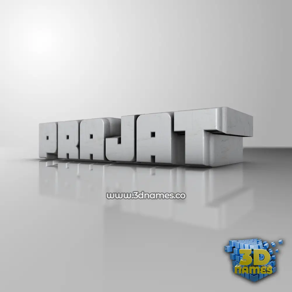 prajat in White Metro style - 3D name wallpaper