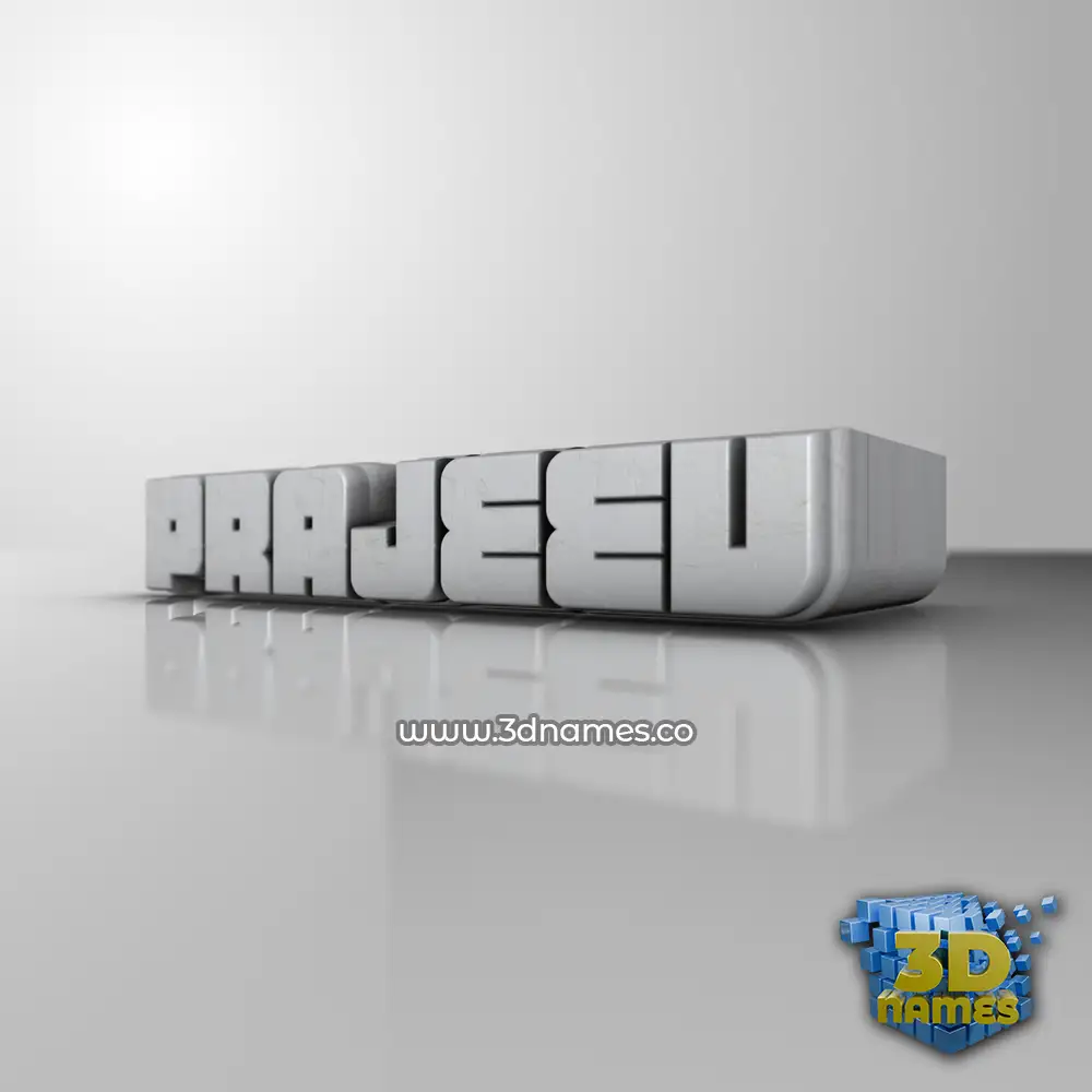 prajeev in White Metro style - 3D name wallpaper