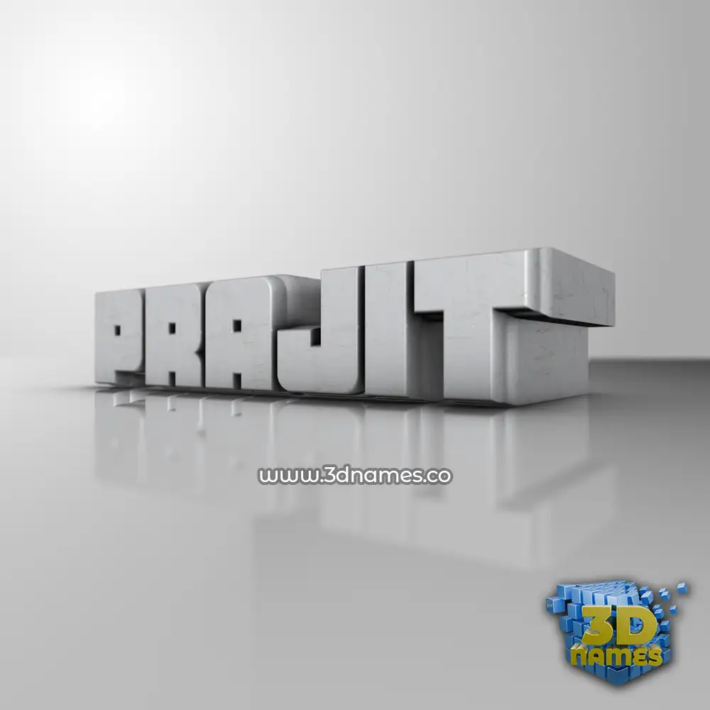 prajit in White Metro style - 3D name wallpaper
