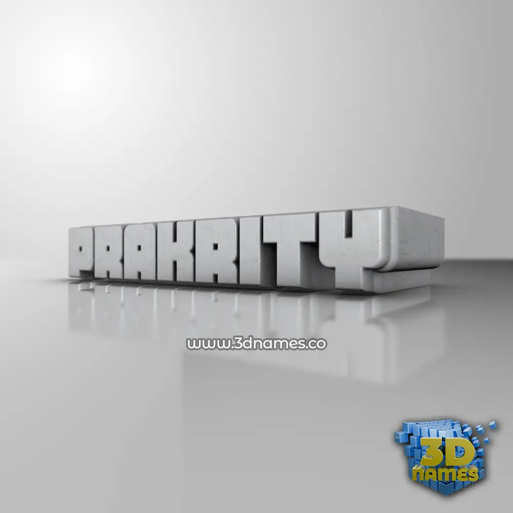 prakrity in White Metro style - 3D name wallpaper