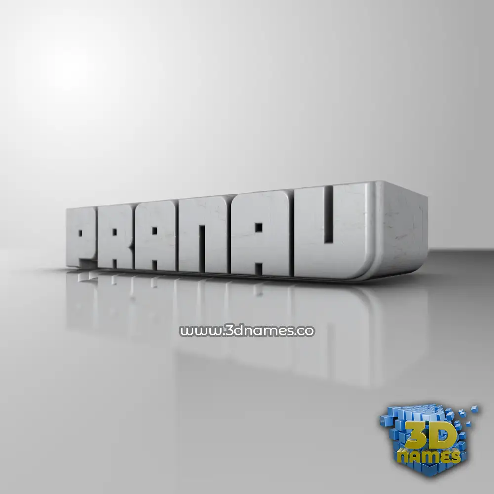pranav in White Metro style - 3D name wallpaper