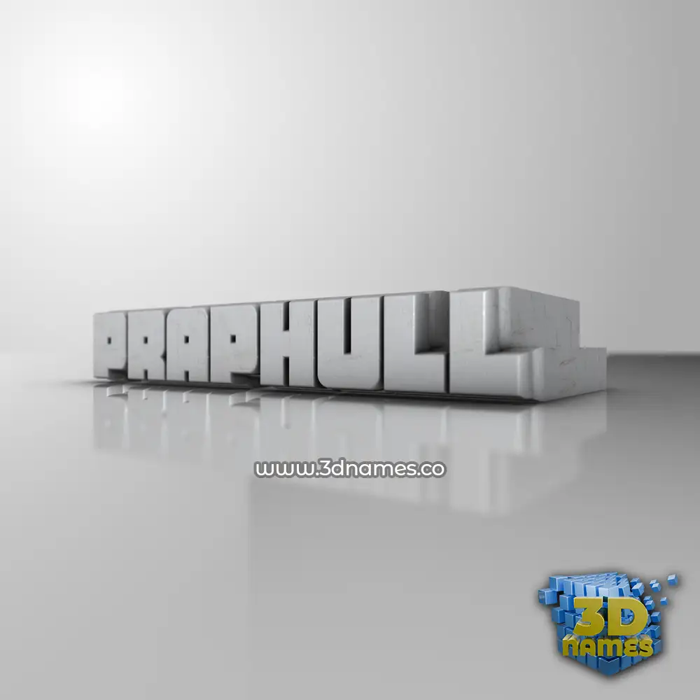 praphull in White Metro style - 3D name wallpaper