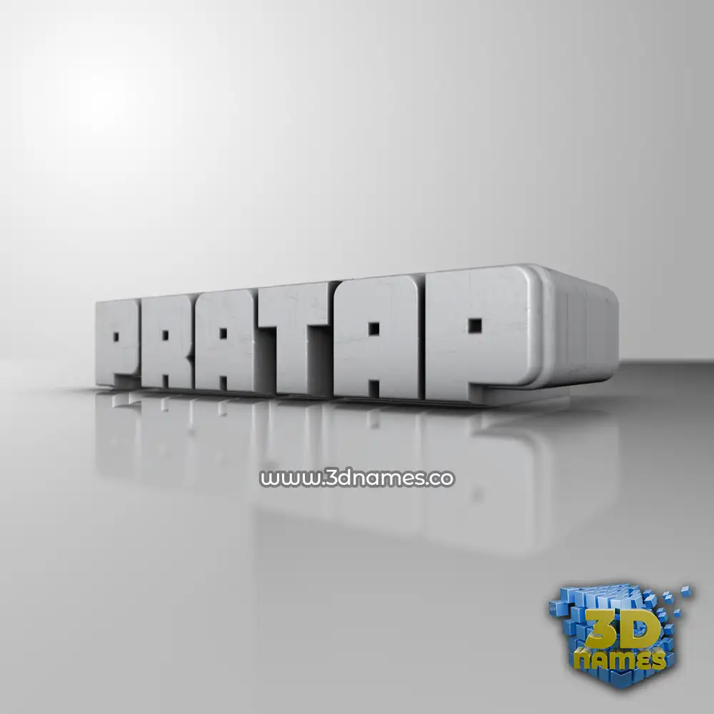 pratap in White Metro style - 3D name wallpaper