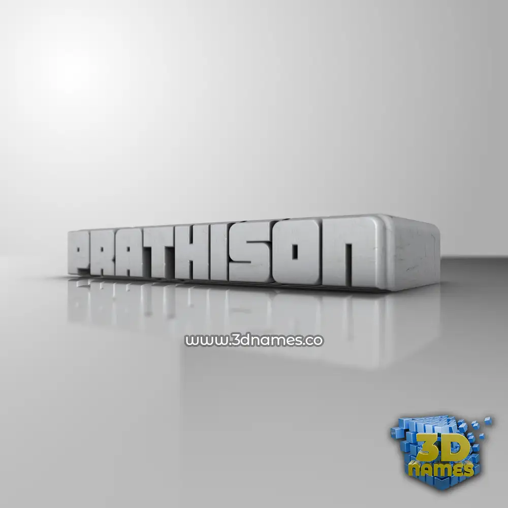 prathison in White Metro style - 3D name wallpaper