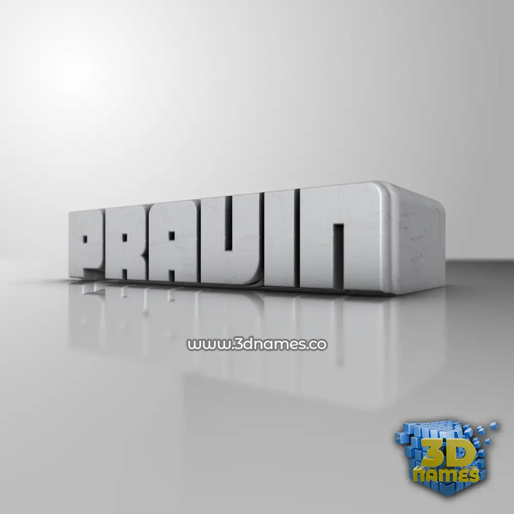 pravin in White Metro style - 3D name wallpaper