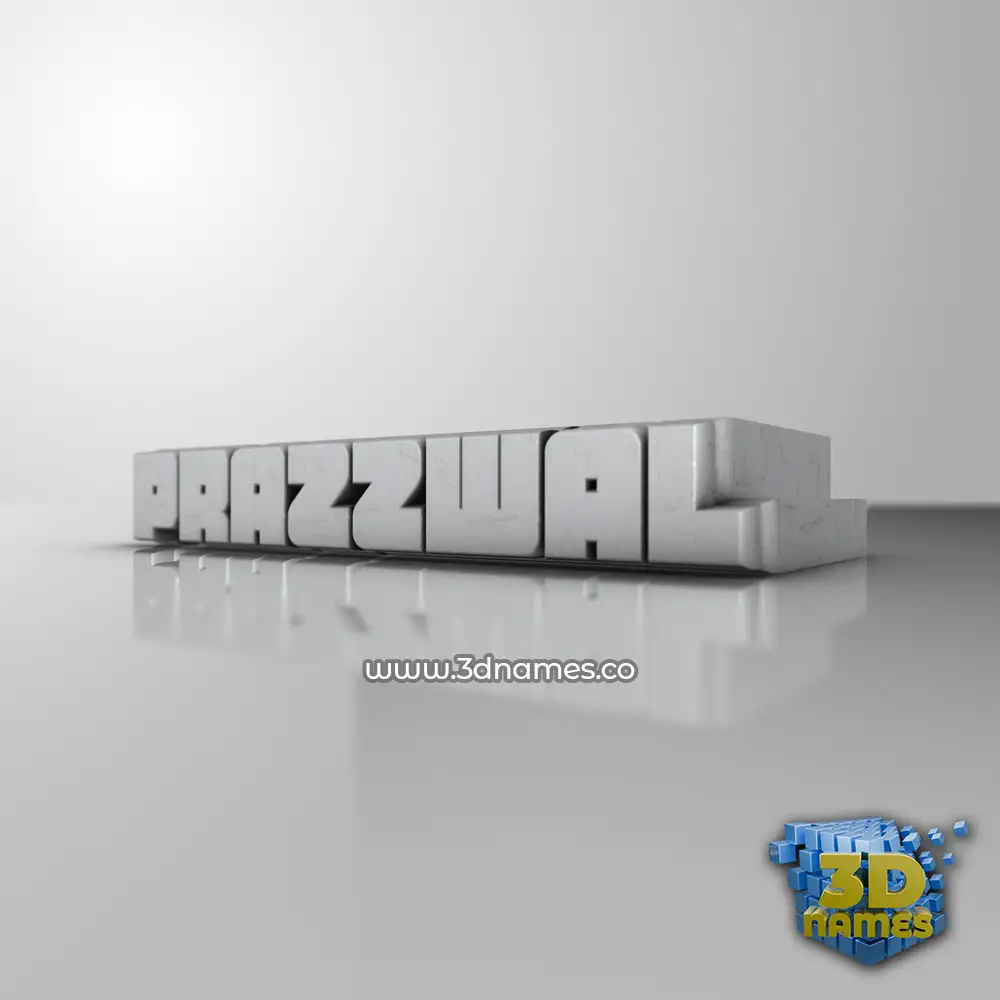 prazzwal in White Metro style - 3D name wallpaper