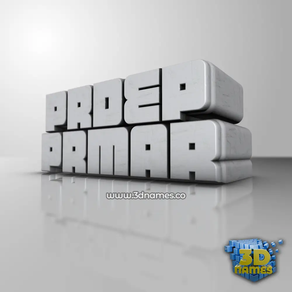 prdep prmar in White Metro style - 3D name wallpaper