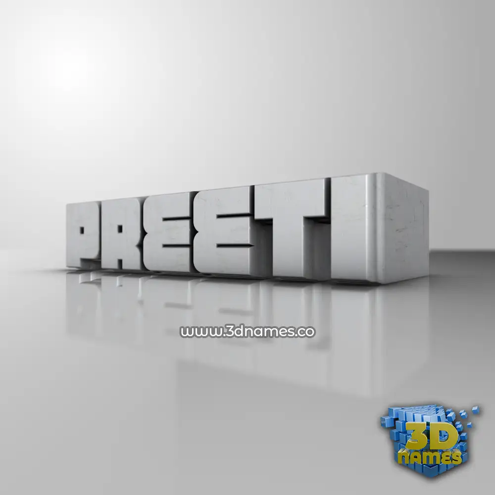 preeti in White Metro style - 3D name wallpaper