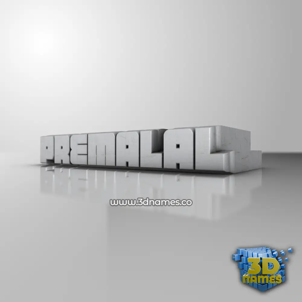 premalal in White Metro style - 3D name wallpaper