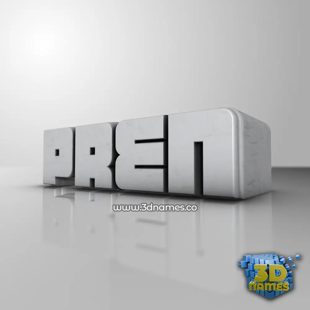 pren in White Metro style - 3D name wallpaper
