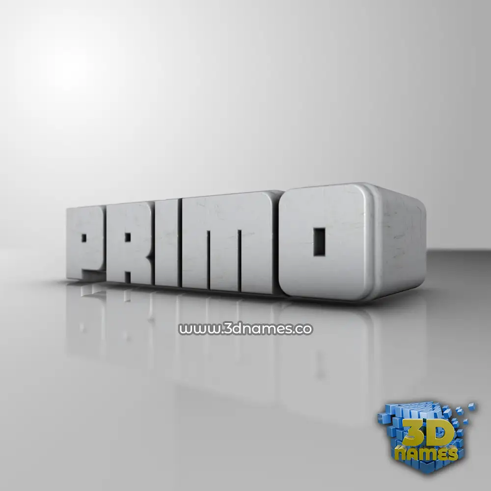 primo in White Metro style - 3D name wallpaper