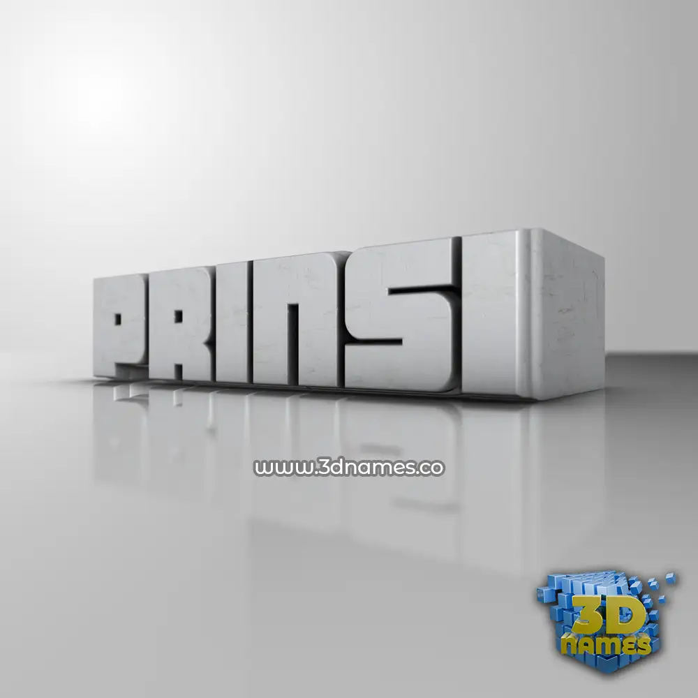 prinsi in White Metro style - 3D name wallpaper
