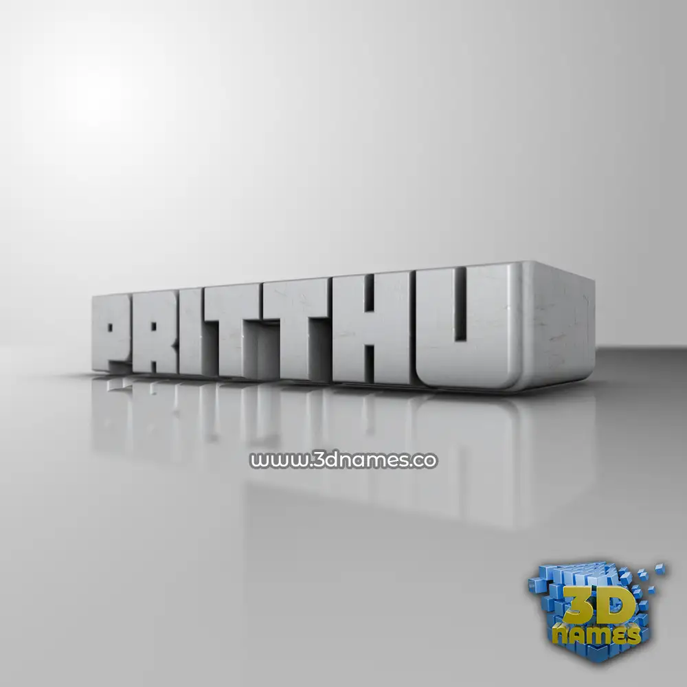 pritthu in White Metro style - 3D name wallpaper