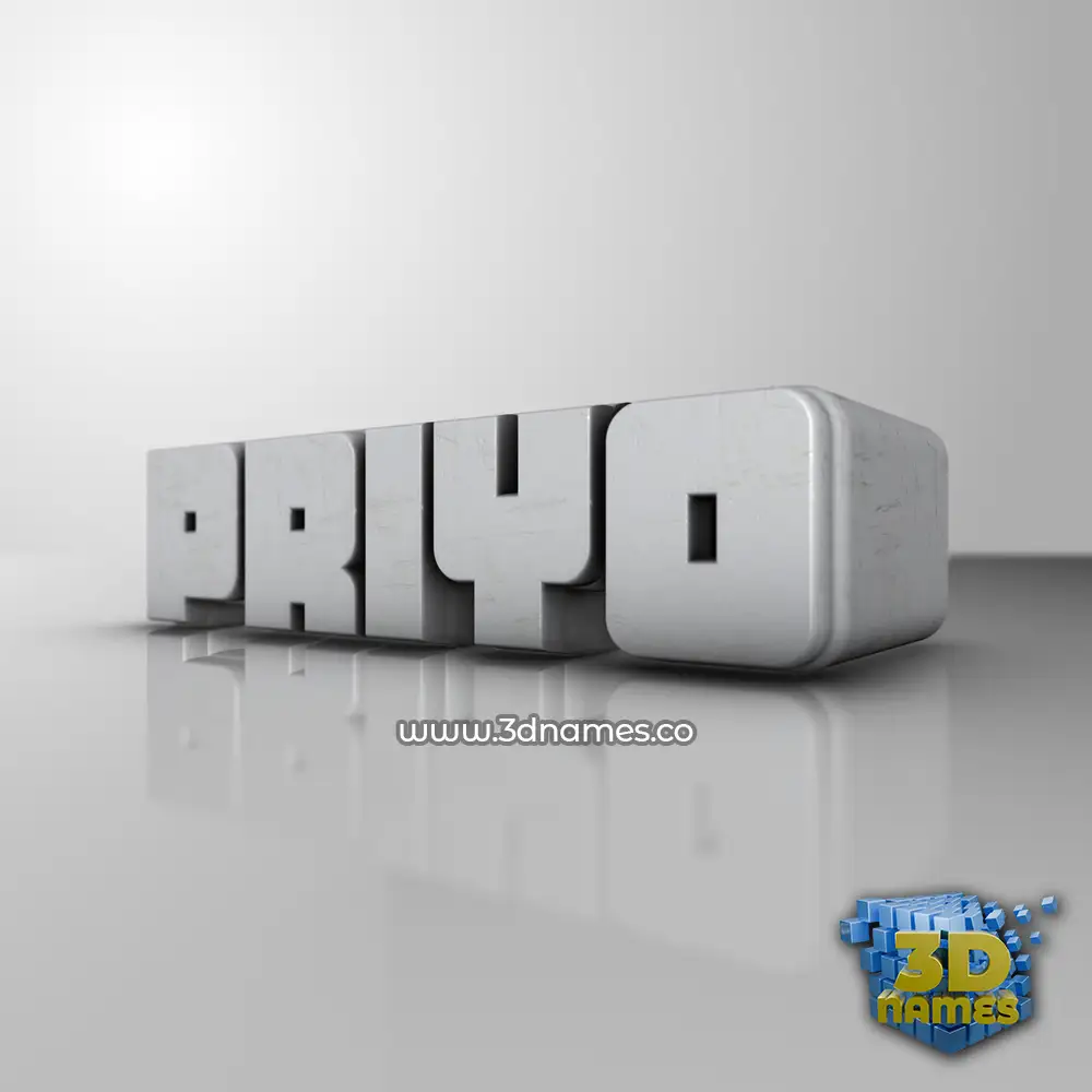 priyo in White Metro style - 3D name wallpaper