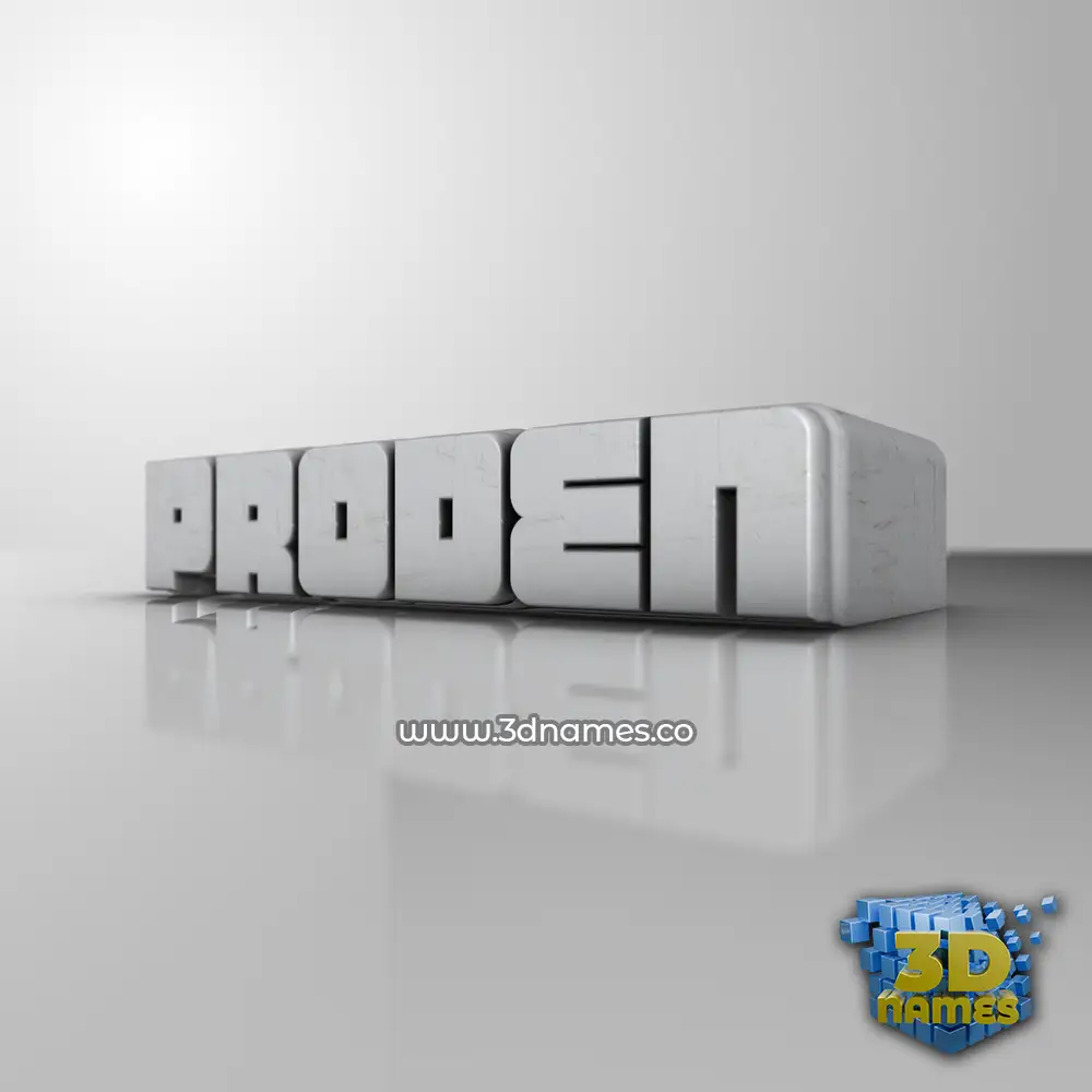 proden in White Metro style - 3D name wallpaper