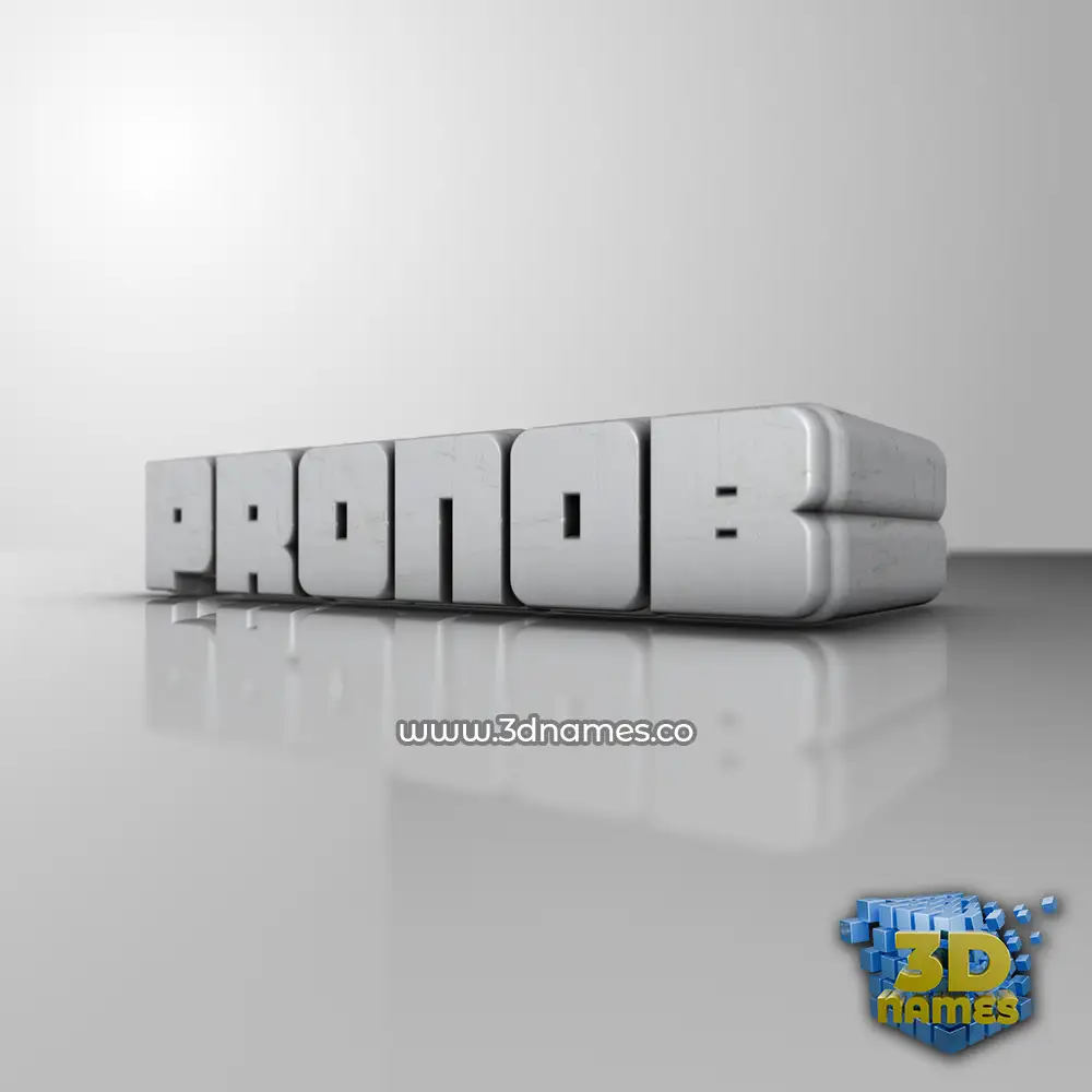 pronob in White Metro style - 3D name wallpaper