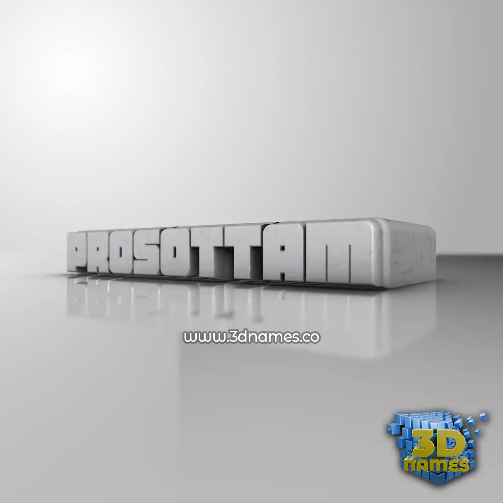 prosottam in White Metro style - 3D name wallpaper