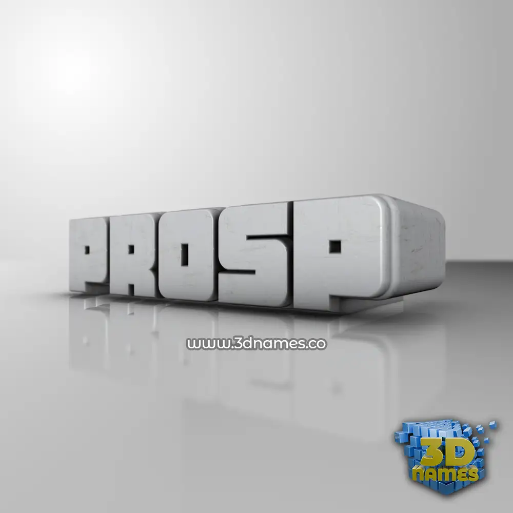 prosp in White Metro style - 3D name wallpaper