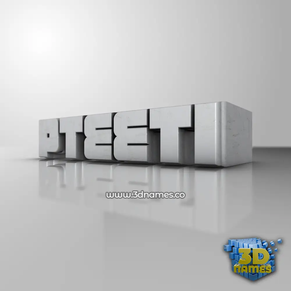 pteeti in White Metro style - 3D name wallpaper