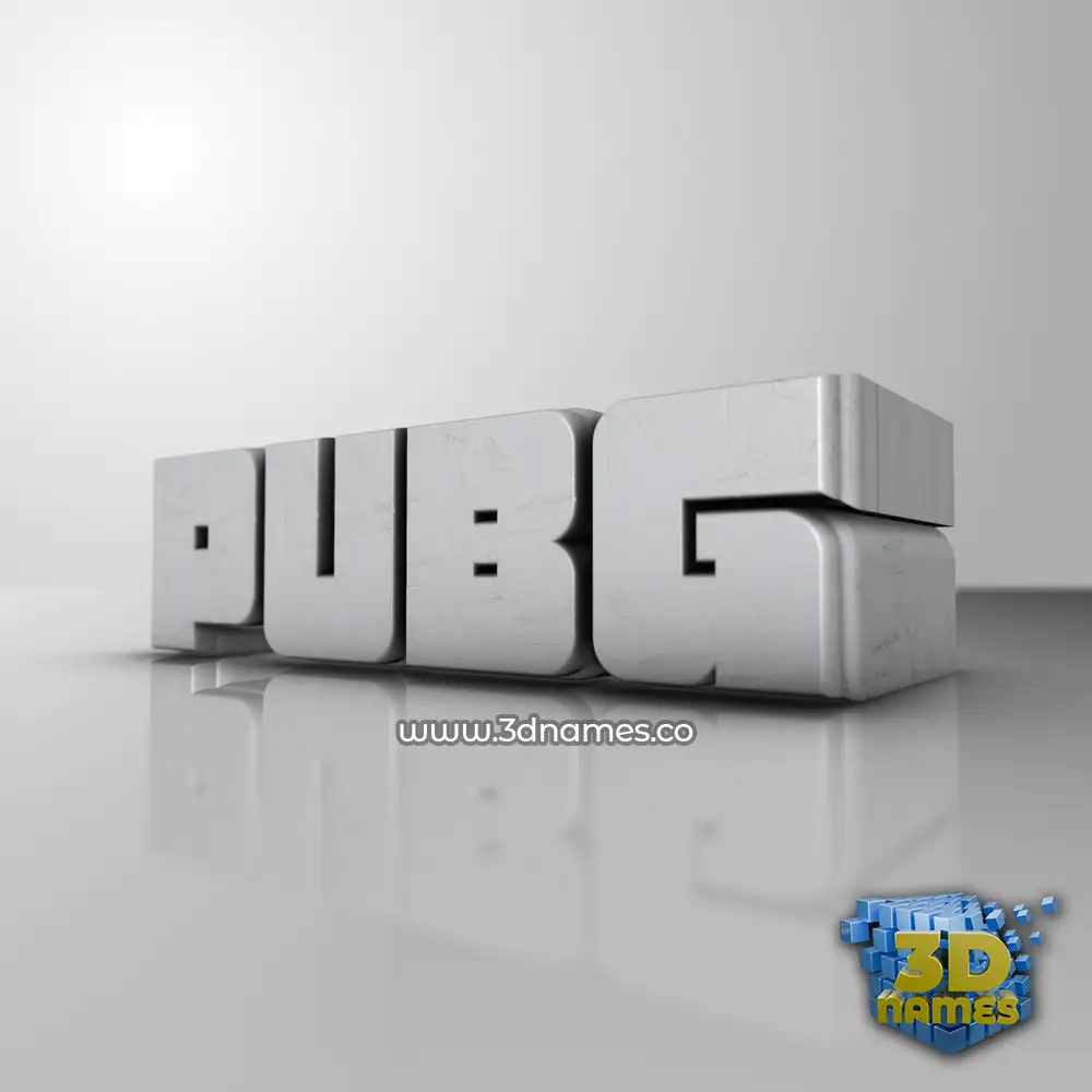 pubg in White Metro style - 3D name wallpaper