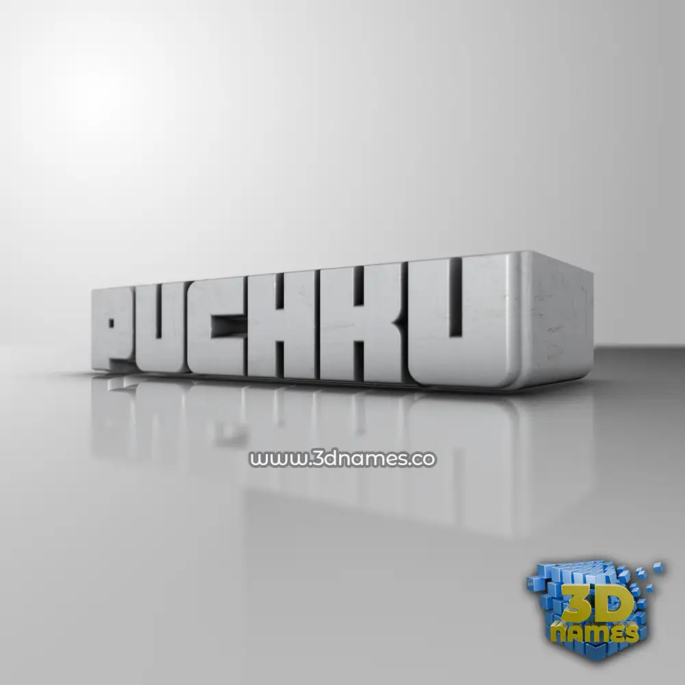 puchku in White Metro style - 3D name wallpaper