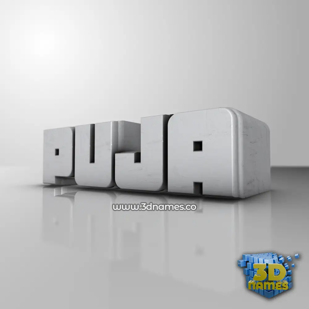 puja in White Metro style - 3D name wallpaper