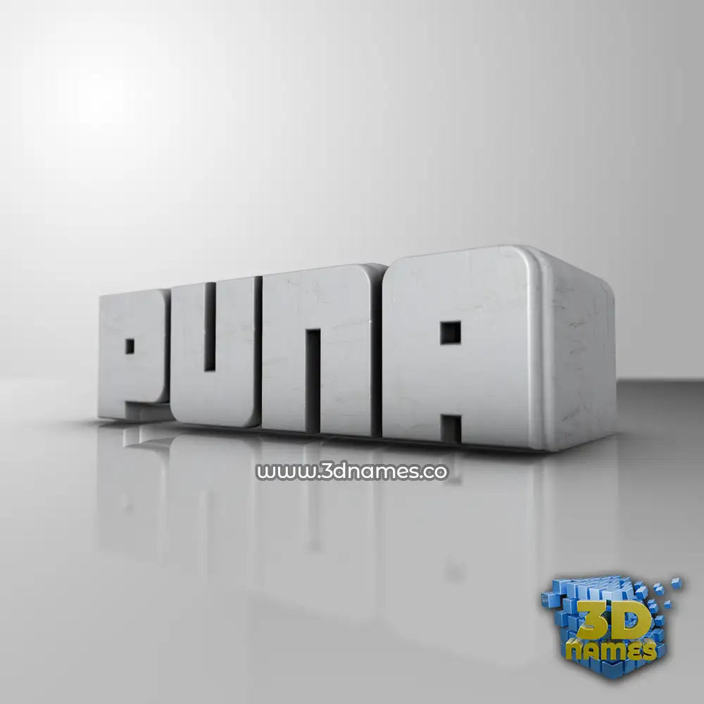 puna in White Metro style - 3D name wallpaper