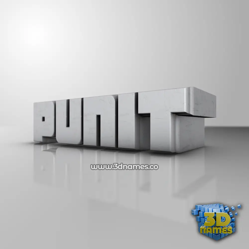 punit in White Metro style - 3D name wallpaper