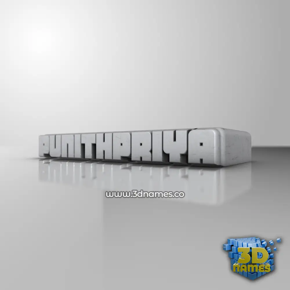 punithpriya in White Metro style - 3D name wallpaper