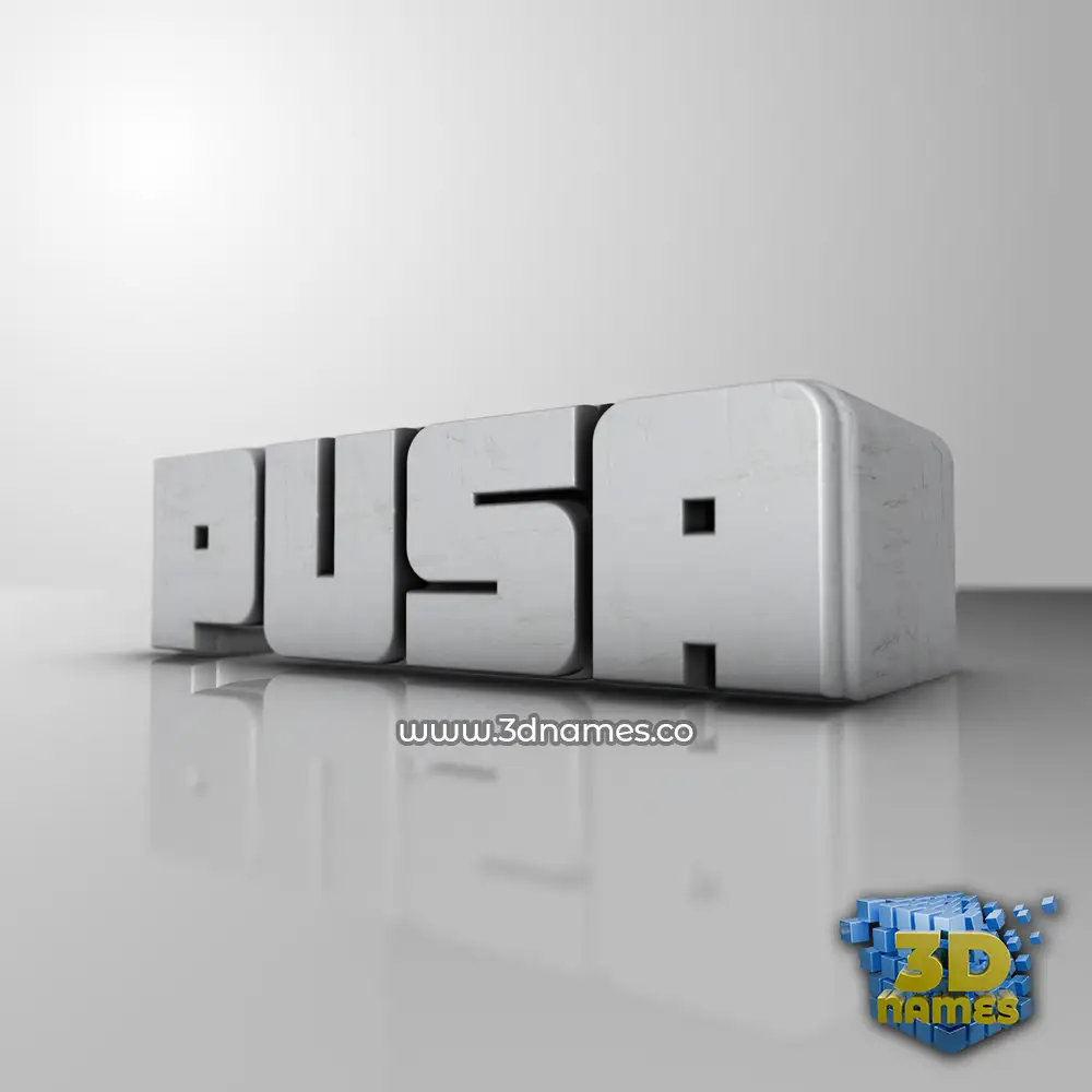 pusa in White Metro style - 3D name wallpaper