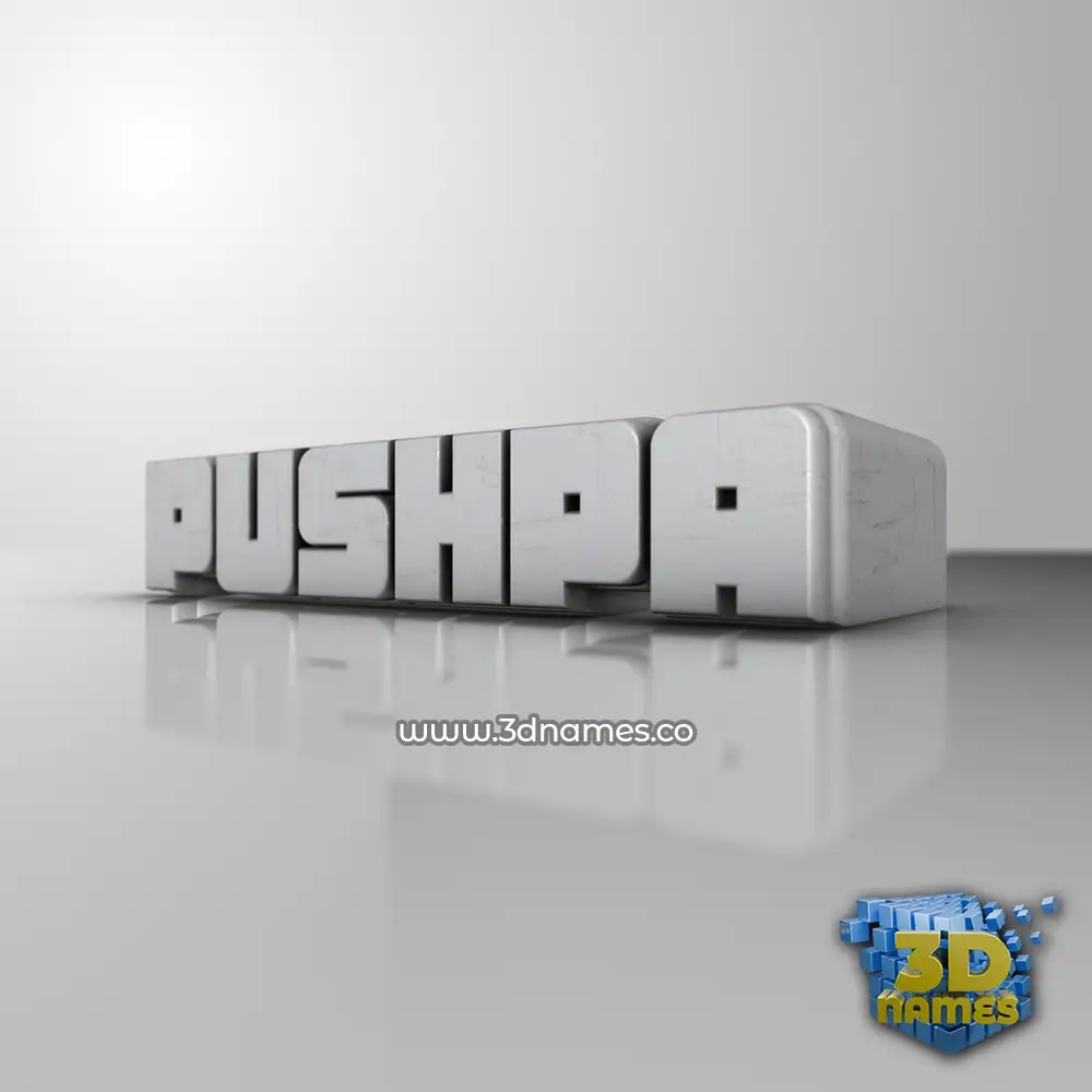 pushpa in White Metro style - 3D name wallpaper