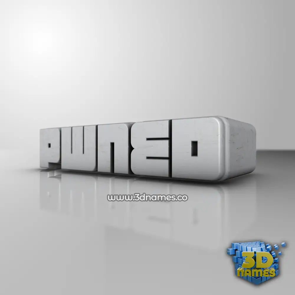 pwned in White Metro style - 3D name wallpaper