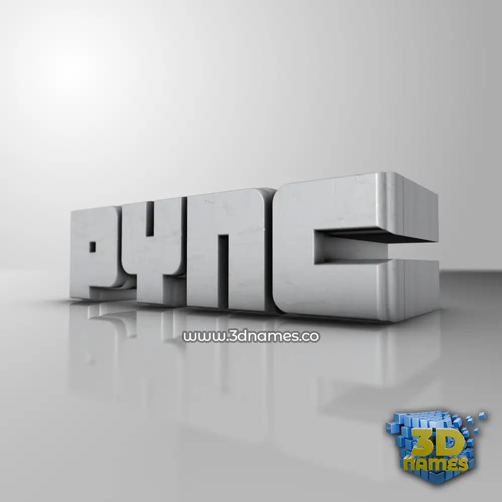 pync in White Metro style - 3D name wallpaper