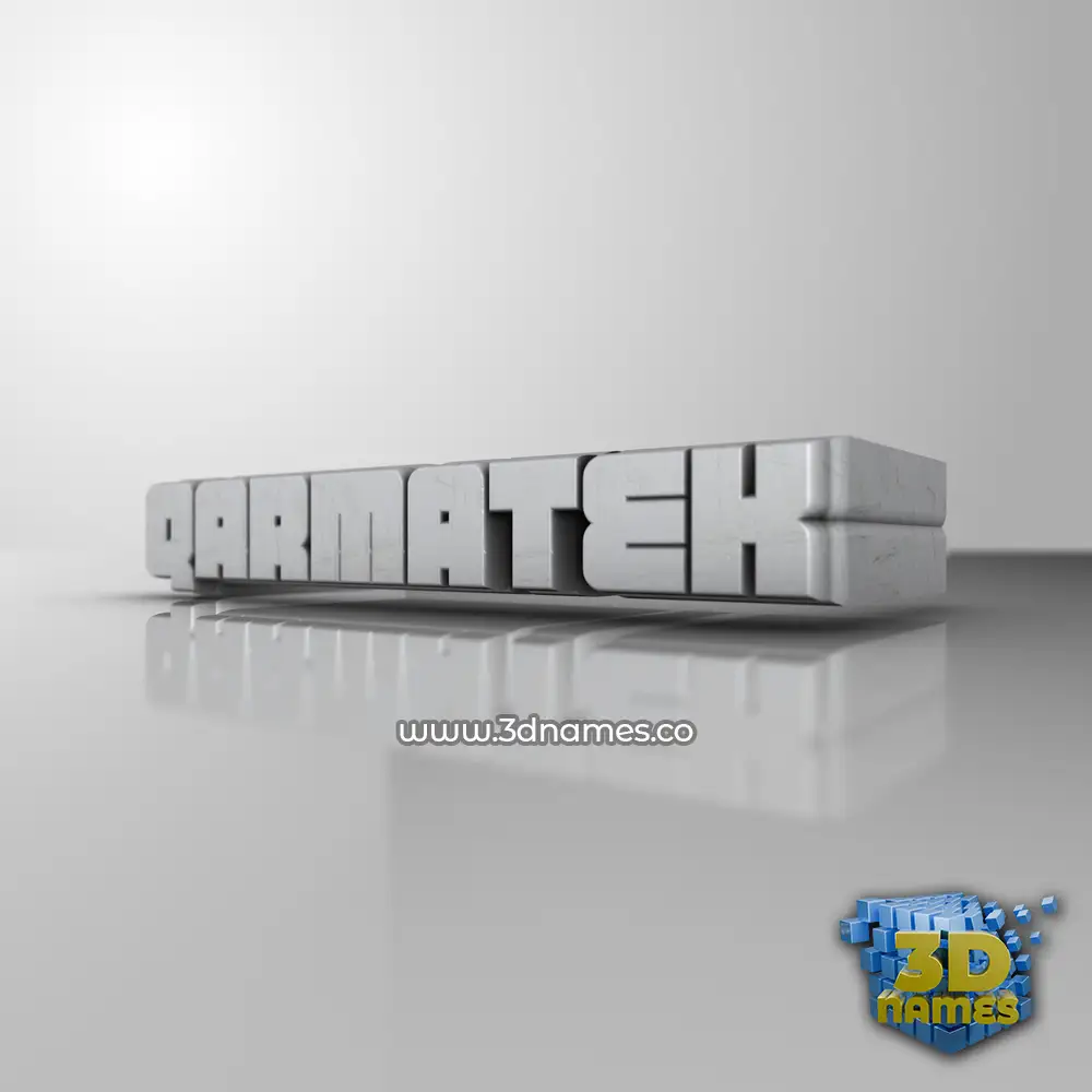 qarmatek in White Metro style - 3D name wallpaper