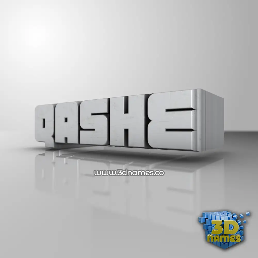 qashe in White Metro style - 3D name wallpaper