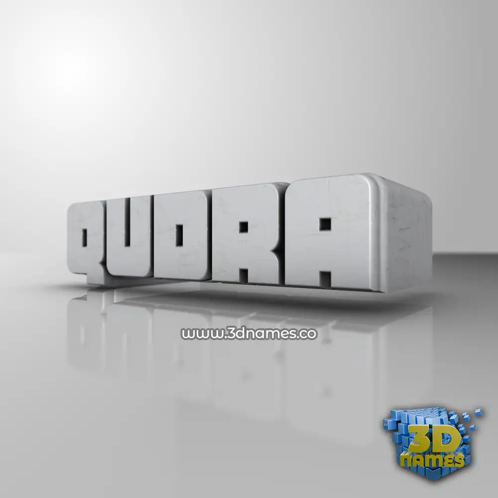 qudra in White Metro style - 3D name wallpaper