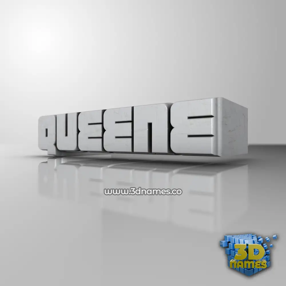 queene in White Metro style - 3D name wallpaper